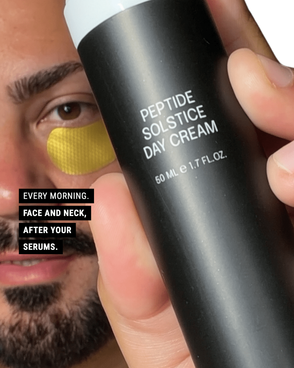 Applying Peptide Solstice Day Cream to the face